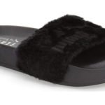 Leadcat Fenty Fur Slide Sandals Black/Black/Silver